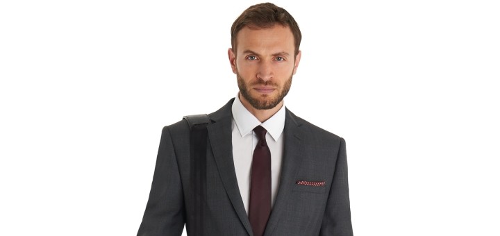 French Connection Slim Fit Grey Check Suit from Moss