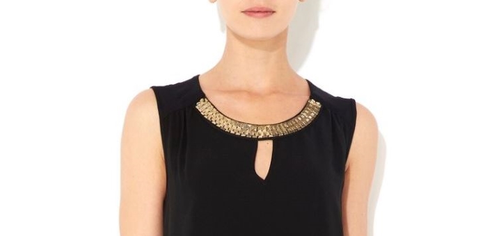 Black Sleeveless Woven-Front Top by Wallis at House of Fraser