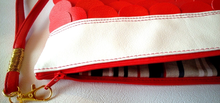 Red Mermaid clutch purse bag from Qmuro on Etsy