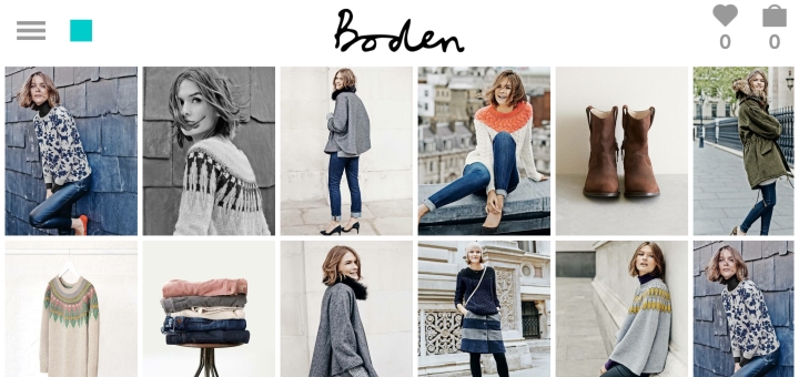 Browsing the Boden digital catalogue