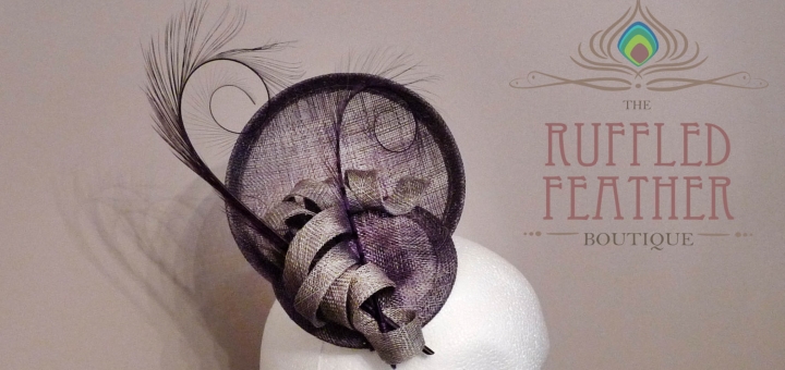 Grey Sinamay Fascinator (Ritz) at The Ruffled Feather Boutique (£56.50)