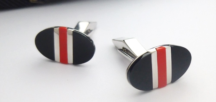 The Tokyo sterling silver cufflinks from Guilty Bangles that you could win our competition